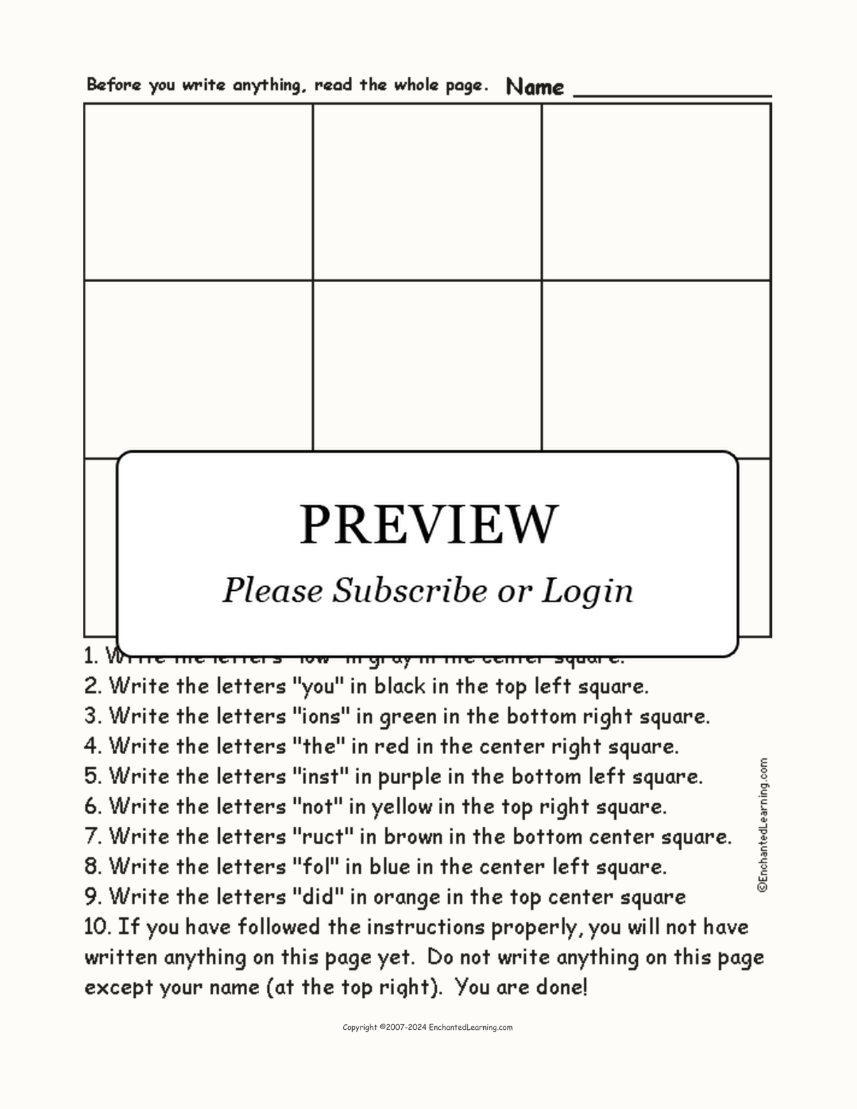 April Fool's Day - Follow the Instructions interactive worksheet page 1