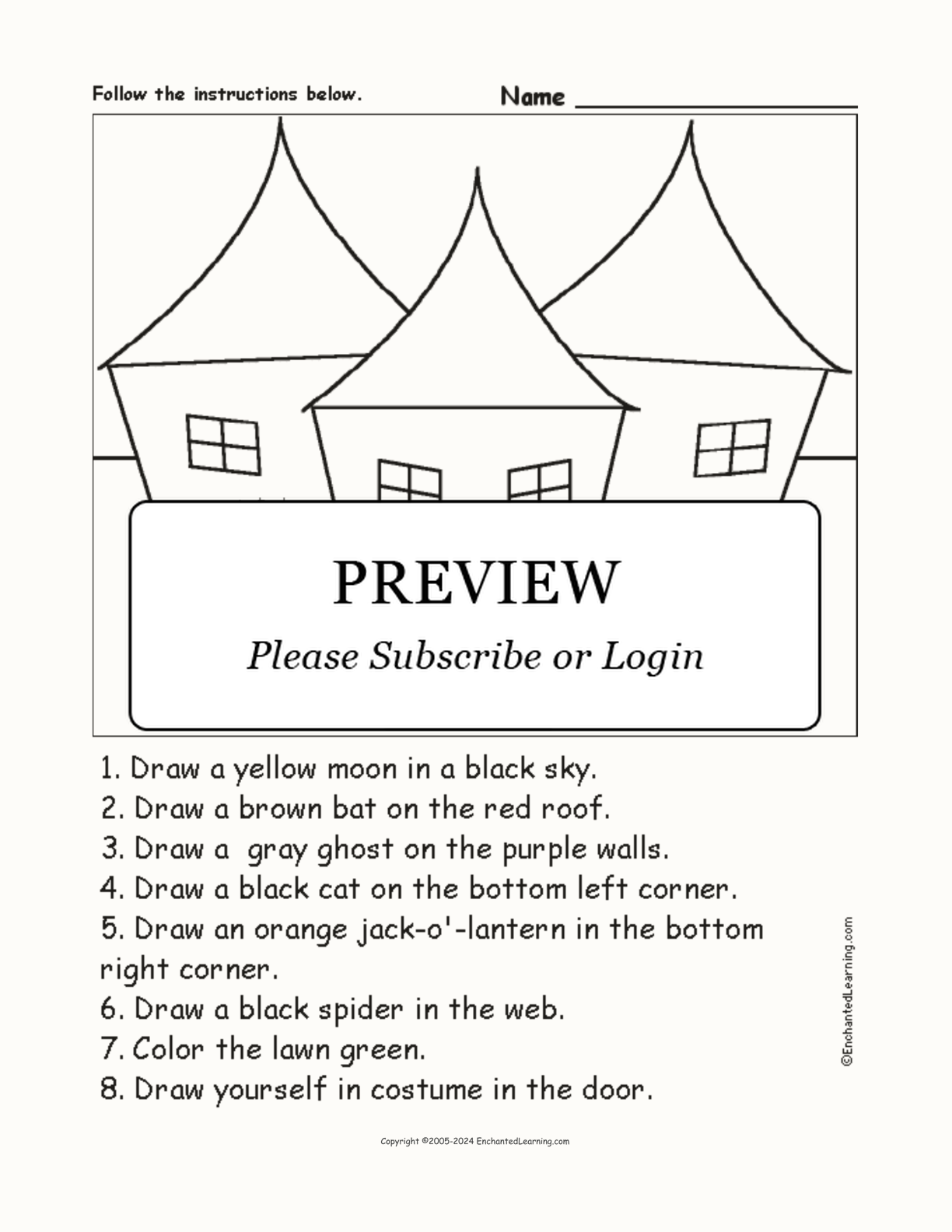 Halloween - Follow the Instructions interactive worksheet page 1