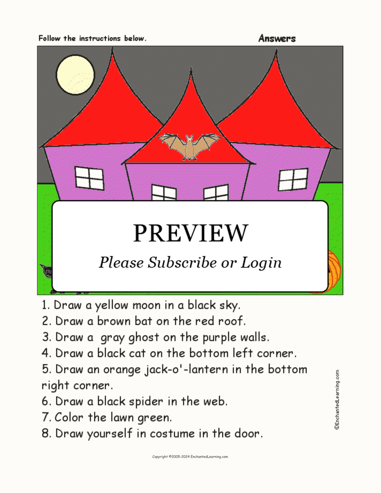 Halloween - Follow the Instructions interactive worksheet page 2