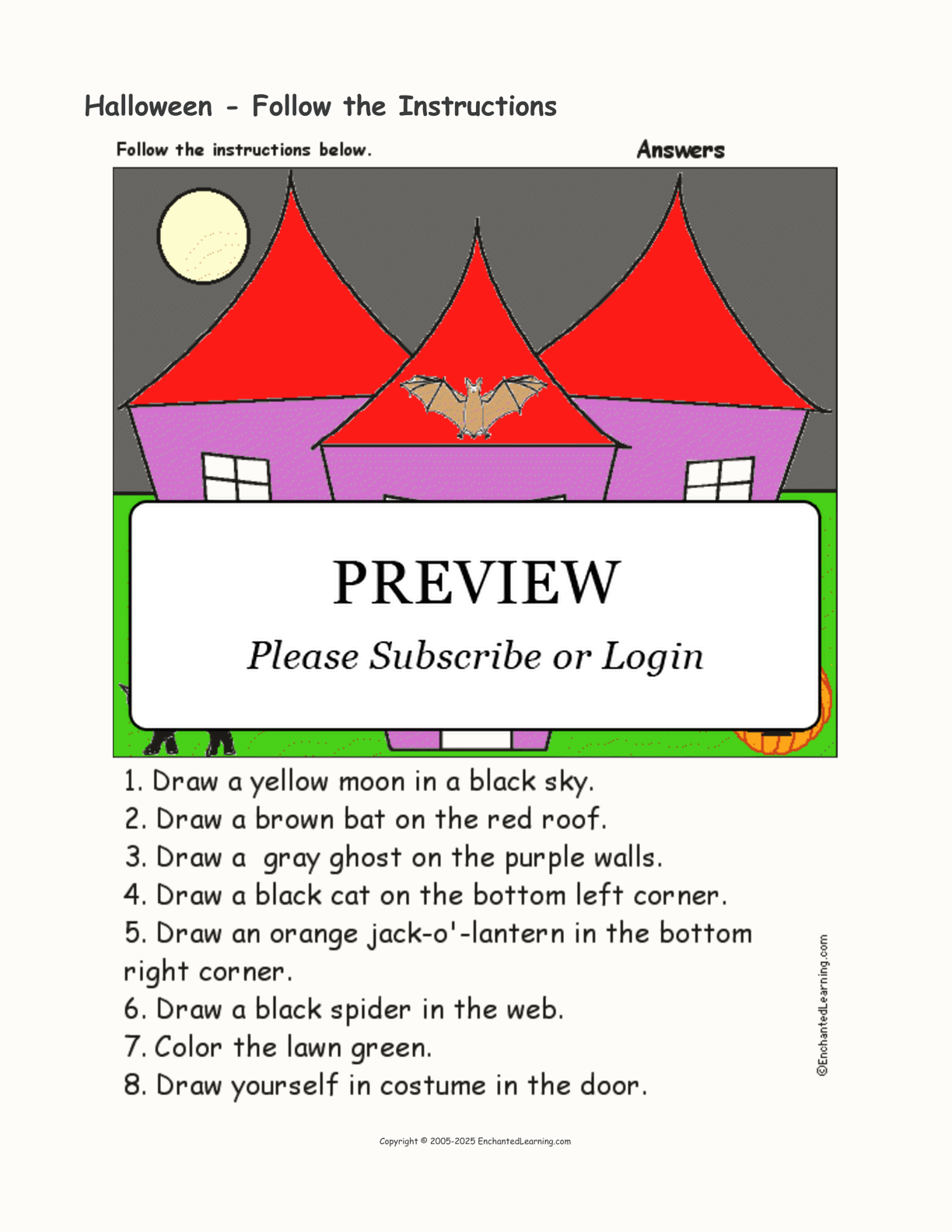 Halloween - Follow the Instructions interactive worksheet page 2