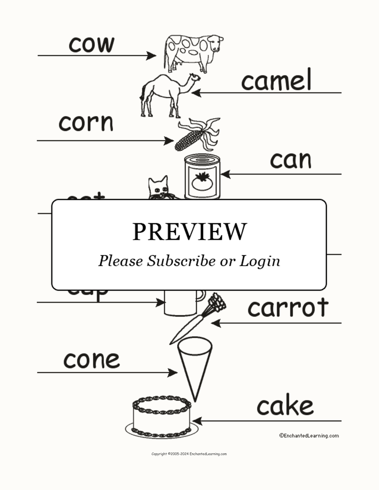 Label the Words that Start with C interactive worksheet page 2