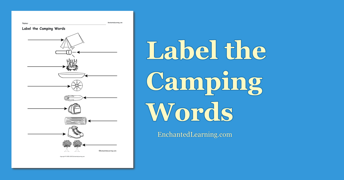 Label the Camping Words Enchanted Learning