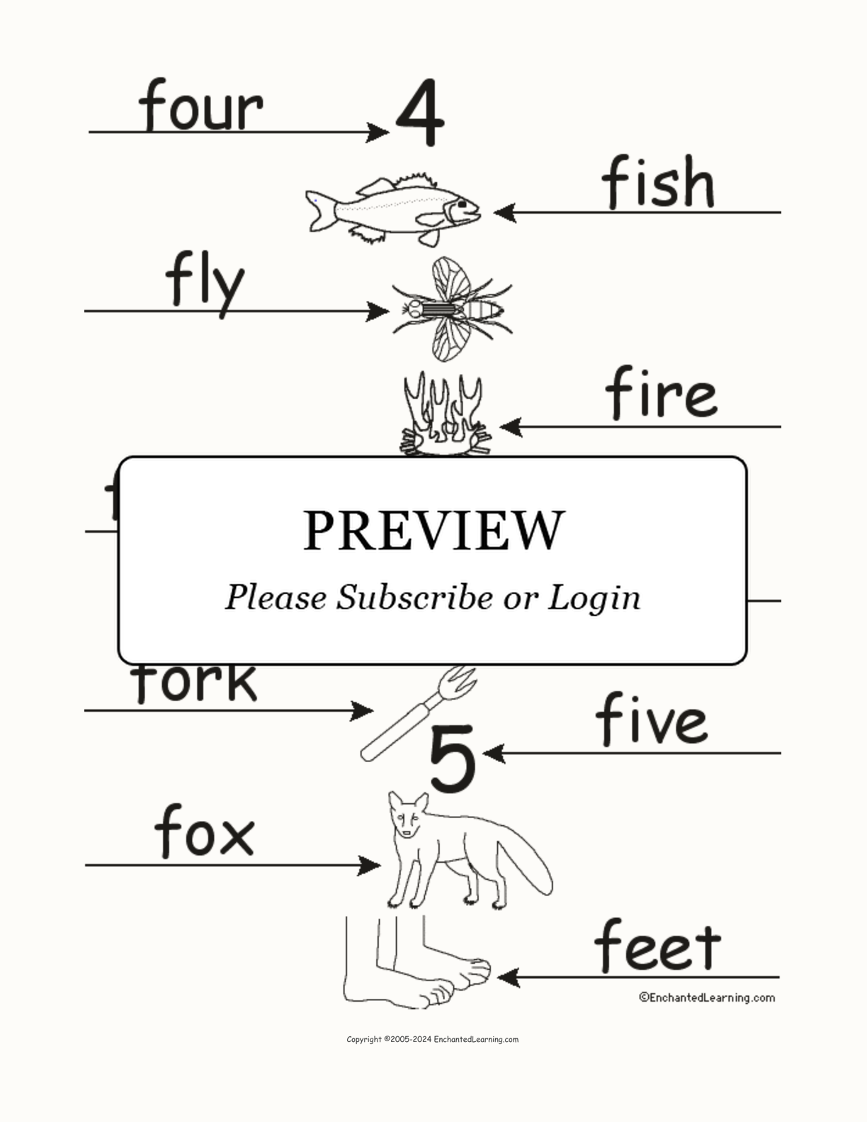 Label the Words that Start with F interactive worksheet page 2