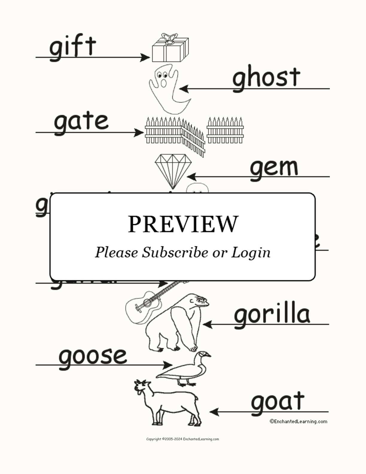 Label the Words that Start with G interactive worksheet page 2