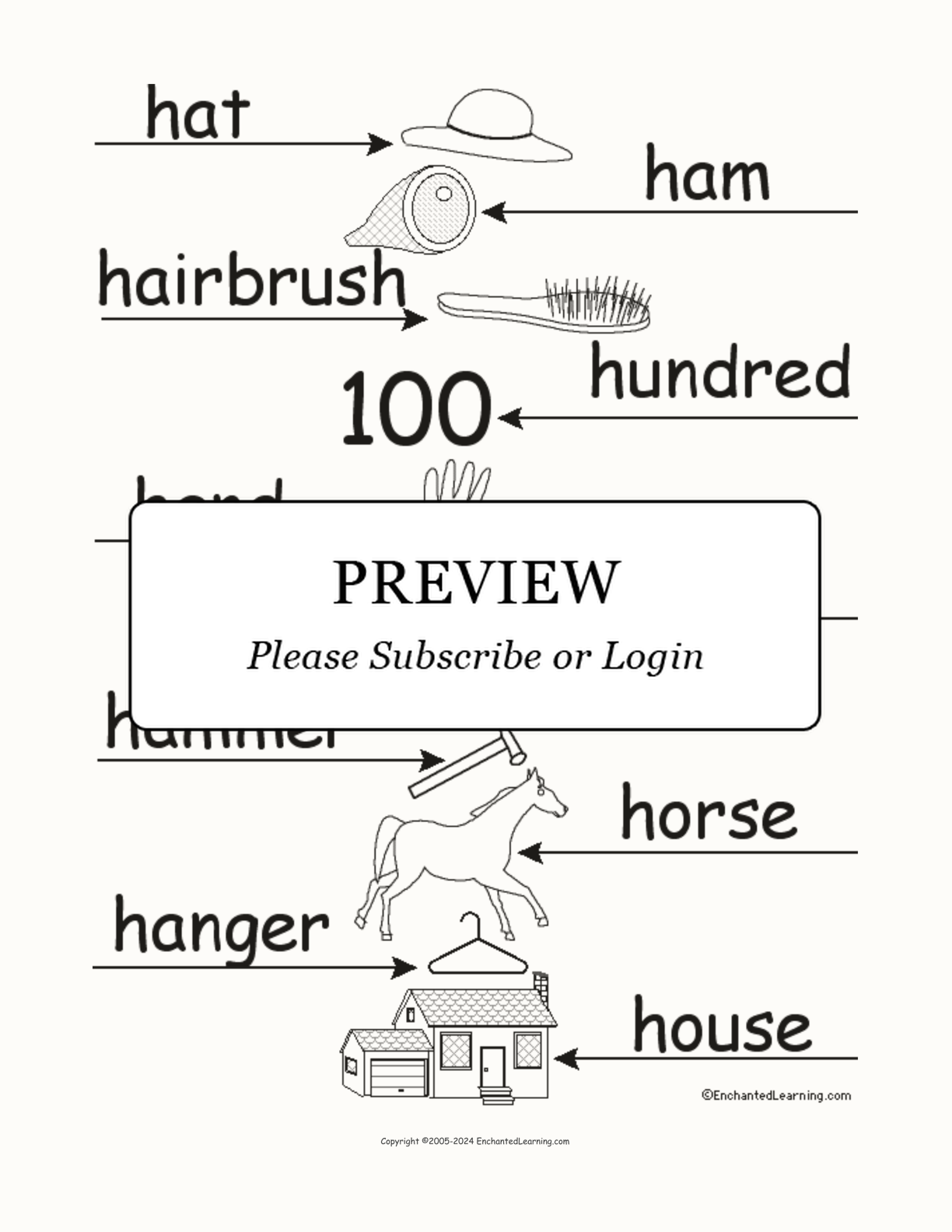Label the Words that Start with H interactive worksheet page 2