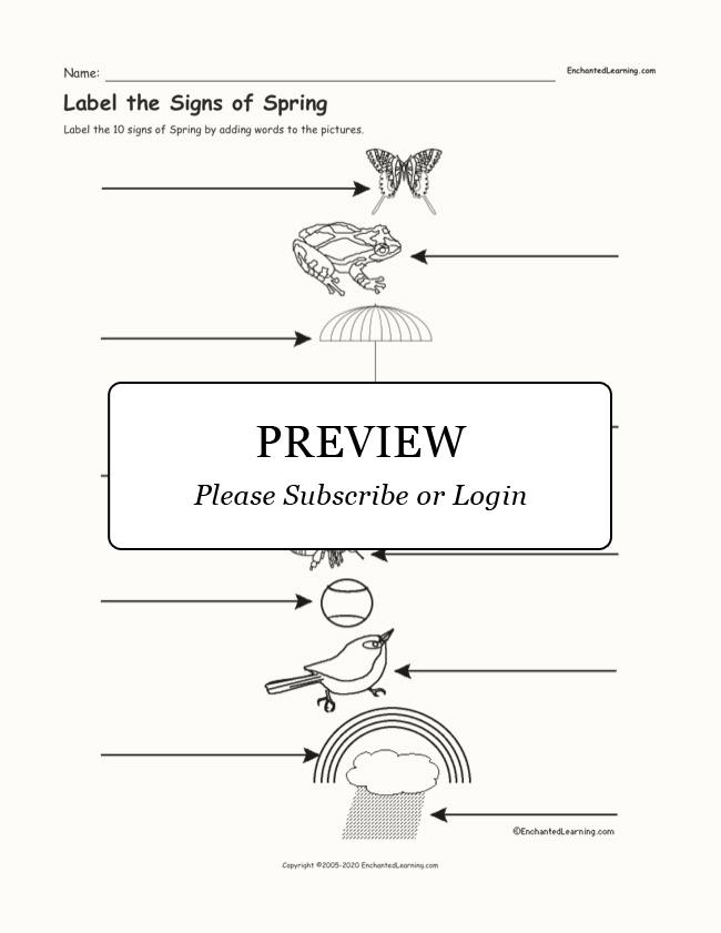 Label the Signs of Spring - Enchanted Learning
