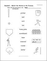 Search result: 'Baseball - Match the Words to the Pictures'