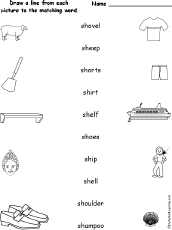 Search result: 'Words Starting With SH - Match the Words to the Pictures'