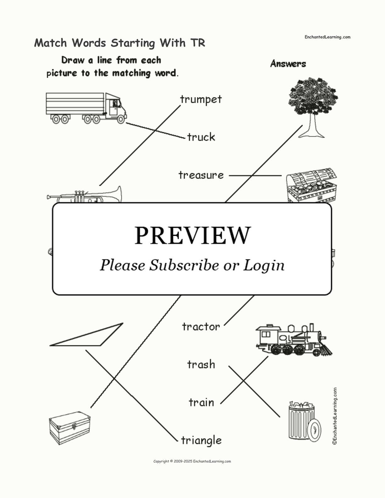 Match Words Starting With TR interactive worksheet page 2