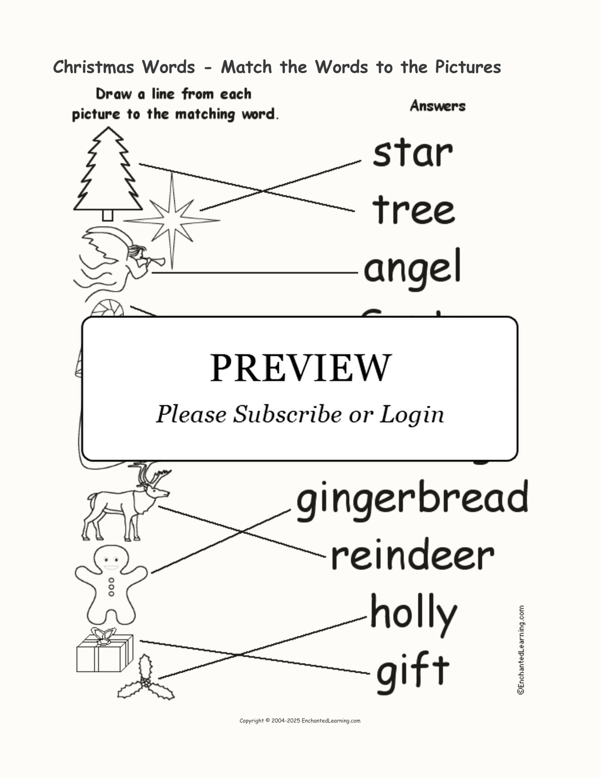 Christmas Words - Match the Words to the Pictures interactive worksheet page 2