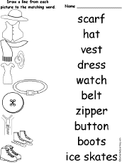 Clothes: Spelling Worksheets 