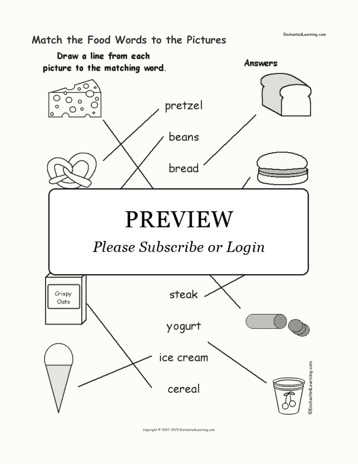 Match the Food Words to the Pictures interactive worksheet page 2