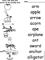 Search result: 'Alphabet: Match Words and Pictures'