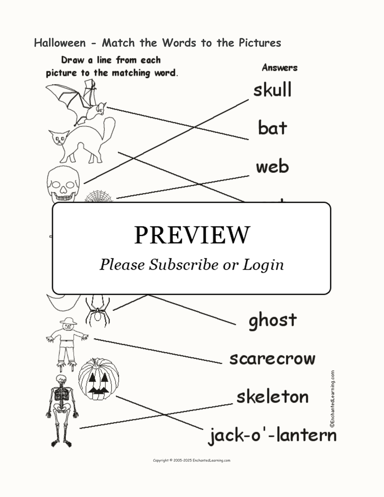 Halloween - Match the Words to the Pictures interactive worksheet page 2