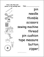Search result: 'Match the Sewing Words to the Pictures'