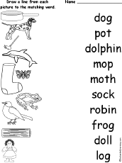 Match words, pictures