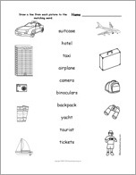 Search result: 'Vacation Words - Match the Words to the Pictures'
