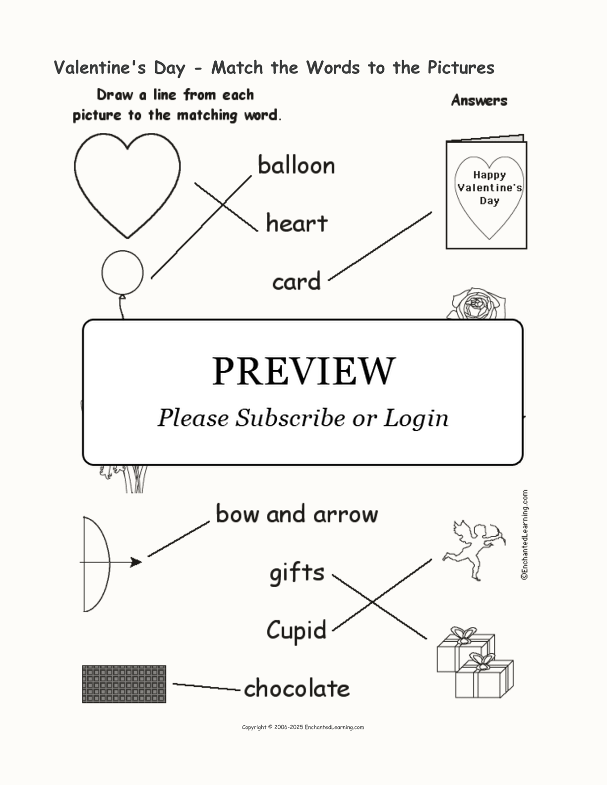 Valentine's Day - Match the Words to the Pictures interactive worksheet page 2