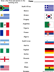 Search result: 'World Cup Soccer Flags 2010 - Match the Country Names to the Flags'