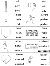 Multiple Choice Spelling -  Baseball Words
