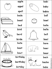 Multiple Choice Spelling -  Dolch Nouns