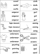 Multiple Choice Spelling - The Emperor's New Clothes Words