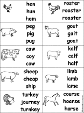 Multiple Choice Spelling -  farm animals