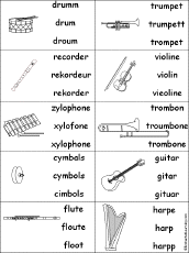 Musical Instruments Words