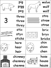 Multiple Choice Spelling -  Three Little Pigs Words