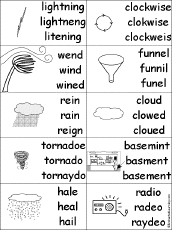 Multiple Choice Spelling -  Tornado Words