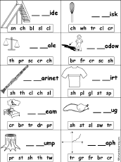 Missing Letters in Words Starting With Consonant Blends