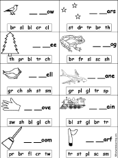 Missing Letters in Words Starting With Consonant Blends