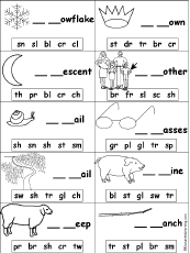 Search result: 'Fill in Missing Letters in Words Starting With Consonant Blends and Digraphs #7'