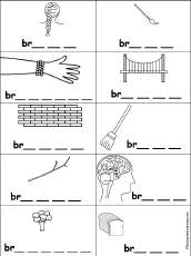 Search result: 'Fill in Missing Letters in Words Starting With Consonant Blends and Digraphs: BR -'