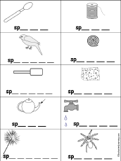 Search result: 'Fill in Missing Letters in Words Starting With Consonant Blends and Digraphs: SP -'