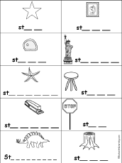 Missing Letters in Words Starting With Consonant Blends