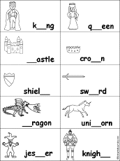 Fill in Missing Letters in Castle Words