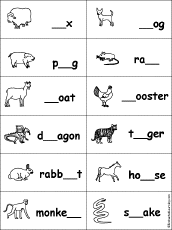 Fill in the Missing Letters in Animal Words at 