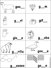 Fill in Missing Letters in G Words