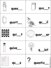 Fill in Missing Letters in Q Words