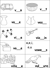 Fill in Missing Letters in V Words