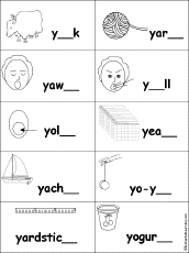 Letter Y Alphabet Activities at EnchantedLearning.com