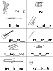 Search result: 'Fill in Missing Letters in Musical Instruments'