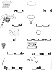 Search result: 'Fill in Missing Letters in Tornado Words'