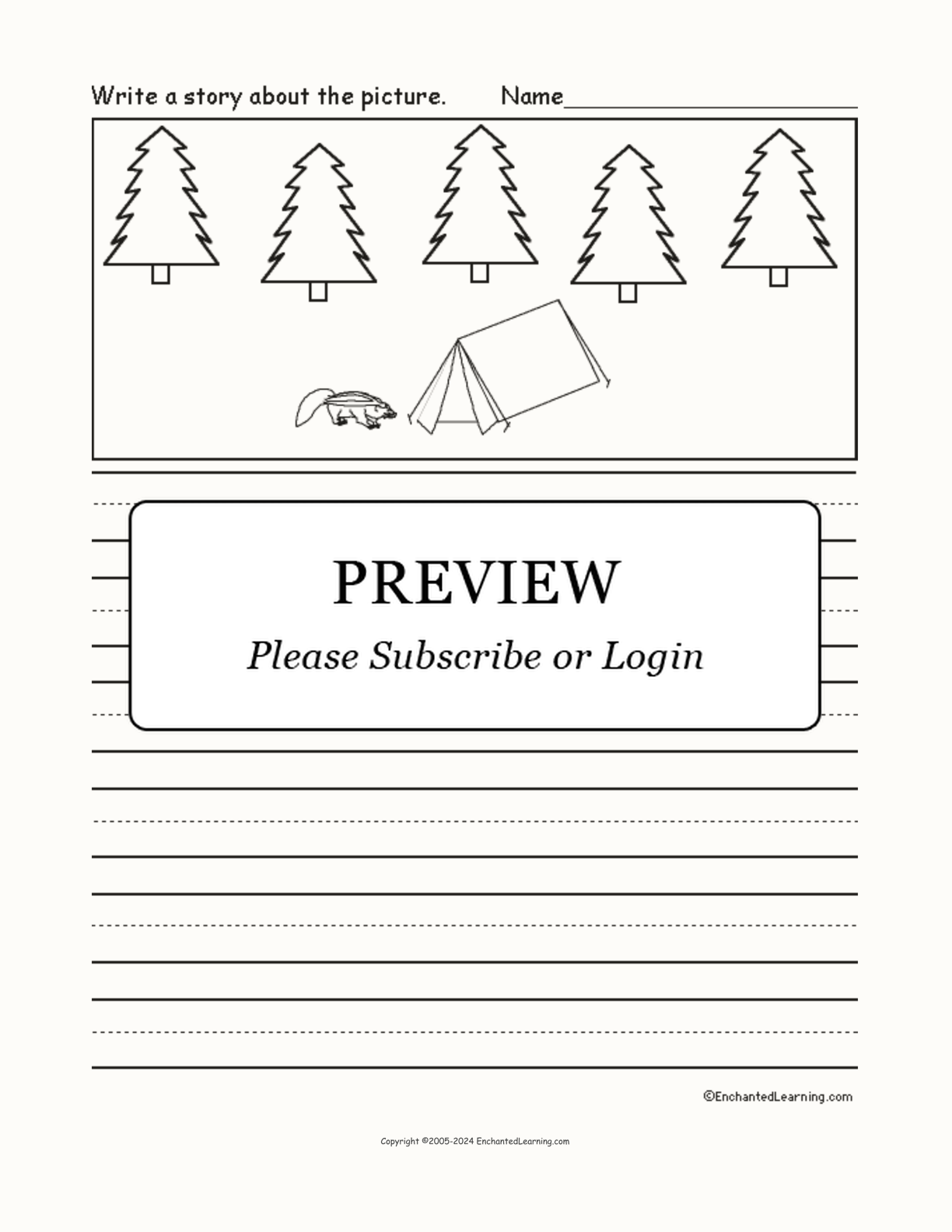 Picture Prompts - Camping Scene interactive worksheet page 1