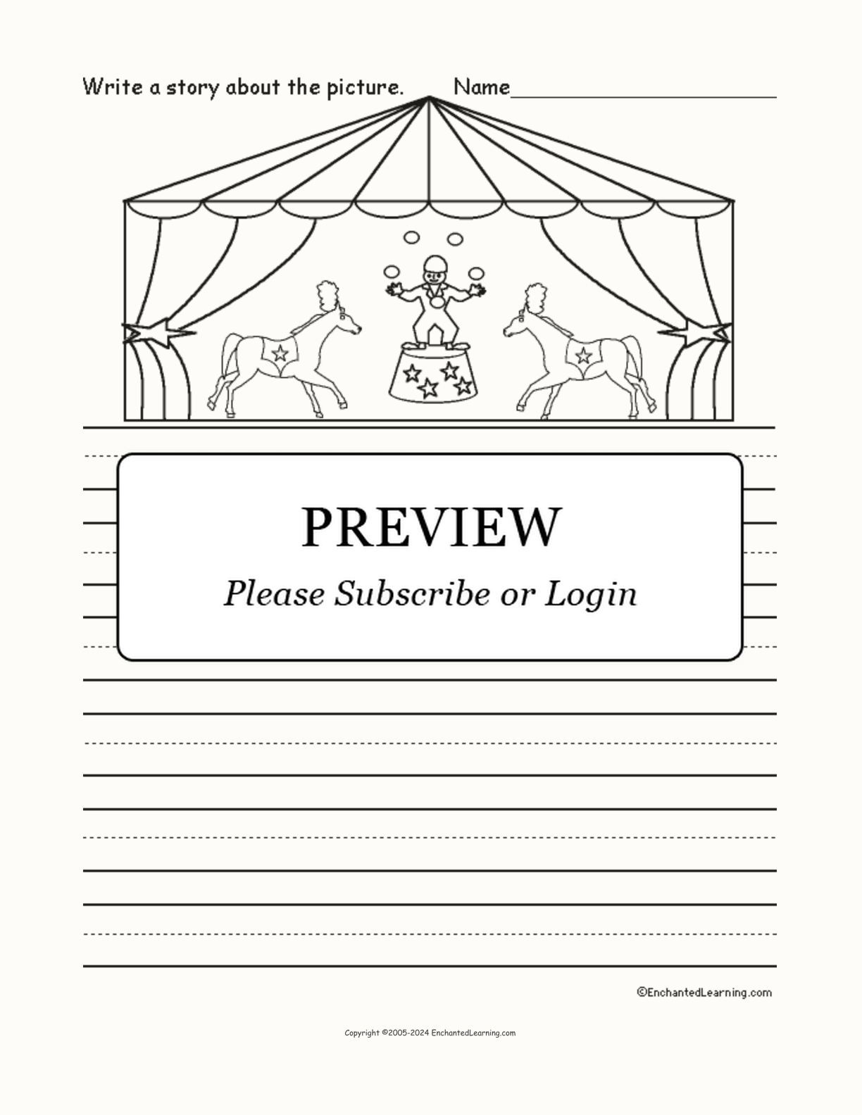 Picture Prompts - Circus Scene interactive worksheet page 1