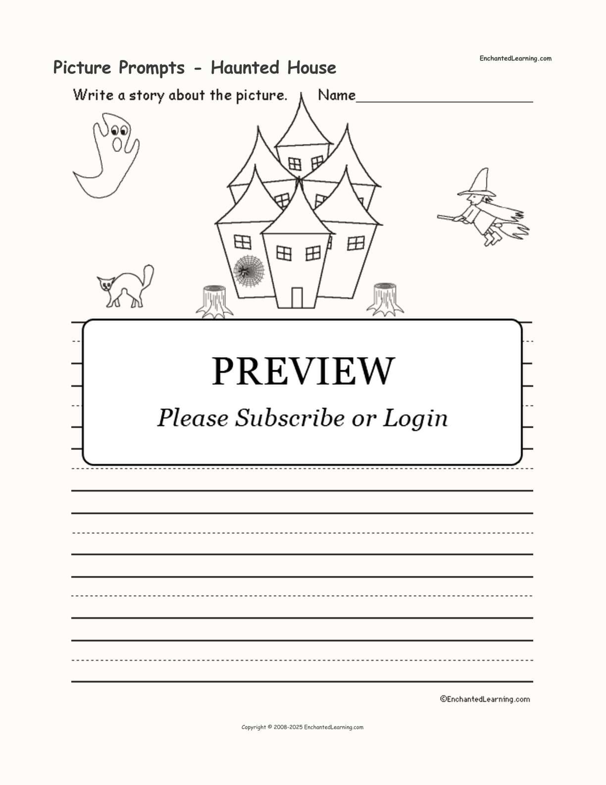 Picture Prompts - Haunted House interactive worksheet page 1