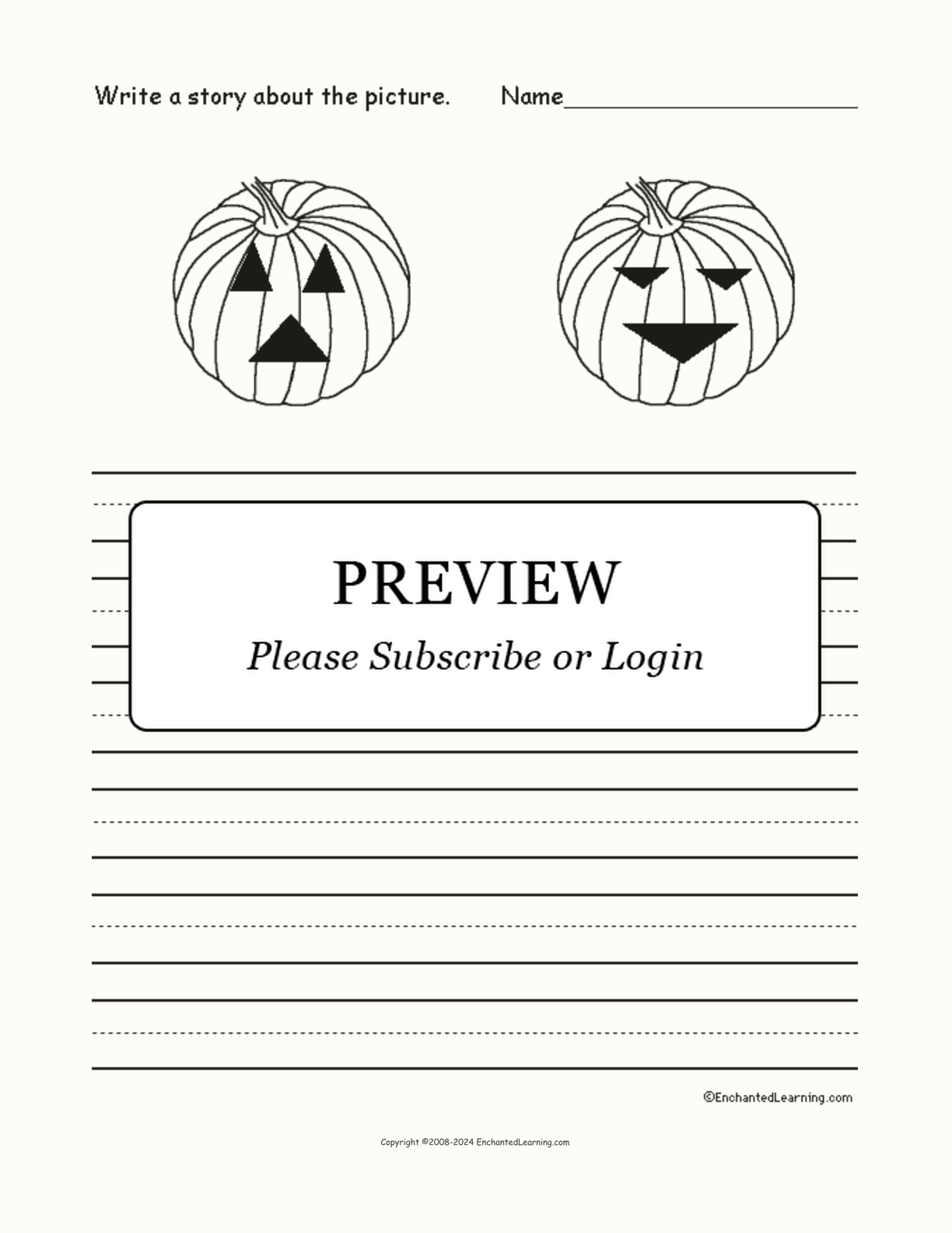Picture Prompts - Jack-o'-Lanterns interactive worksheet page 1
