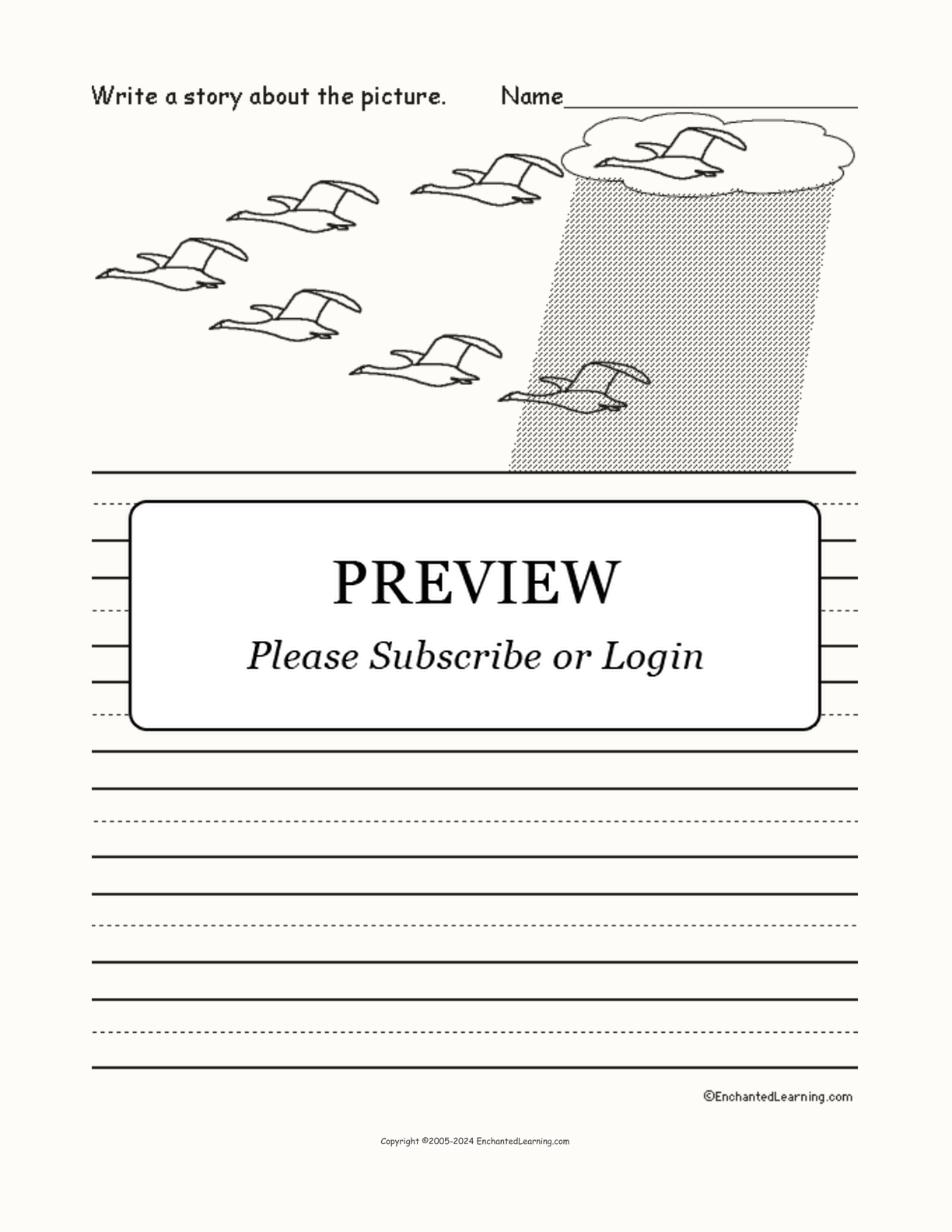 Picture Prompts - Migrating Birds interactive worksheet page 1