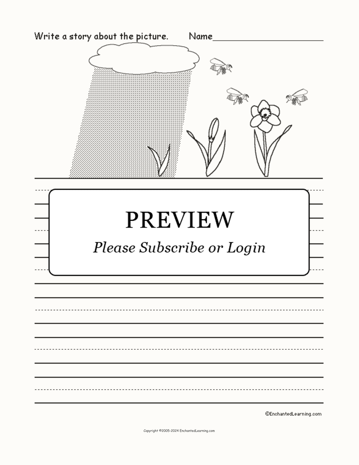 Picture Prompt - Spring Flowers interactive worksheet page 1